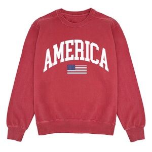 Shop Kristin Jones - Comfort Colors Red America Crewneck Sweater 2XL